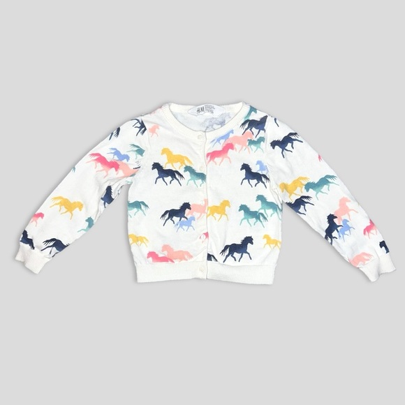 H&M Kids' Multicolor Horse Print Sweater, 1.5-2 years - Picture 1 of 1